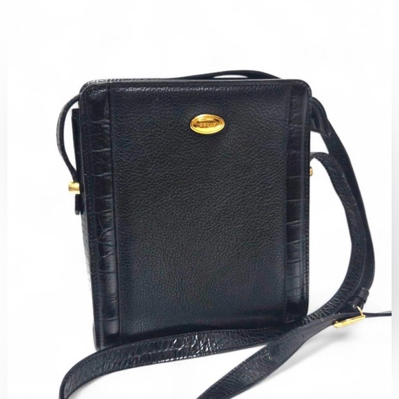 Bally Handbags - Vintage EUC  Bally Black Leather Crossbody Adjustable Bag